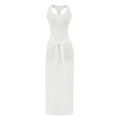 Pure Desire Sexy Wear V neck Slim fit I shape Vest Dress White - Shop at LoveMi