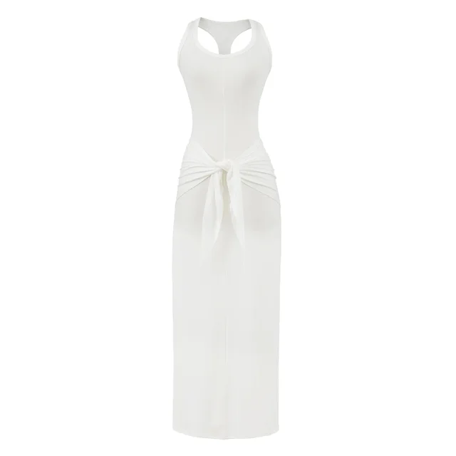 Pure Desire Sexy Wear V neck Slim fit I shape Vest Dress White - Shop at LoveMi