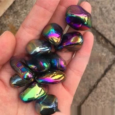 Donghai Natural White Crystal Electroplating Rainbow Color Particle Gravel Energy Ornaments Electroplating - Shop at LoveMi