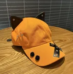 A Niche Baseball Cap With Three-dimensional Cat Ears - Orange