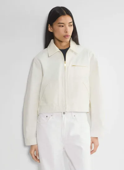 American Vintage Overalls Jacket Fall Winter Coat Top Short Beige - Shop at LoveMi