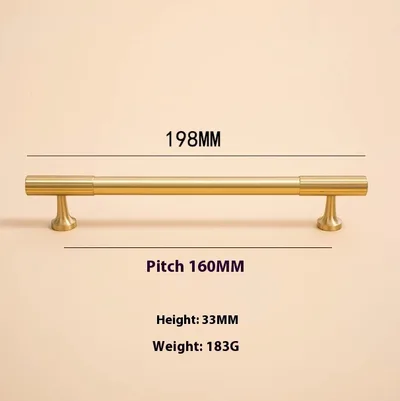 Pure Copper Gold Round Installation Long Handle 160Mm Hole Spacing - Shop at LoveMi