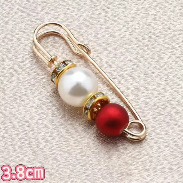 Cross border Pearl Waist Of Trousers Pin Fixed Clothes Skirt Brooch Belt Buckle 3.8Cm Rubber Red - Shop at LoveMi