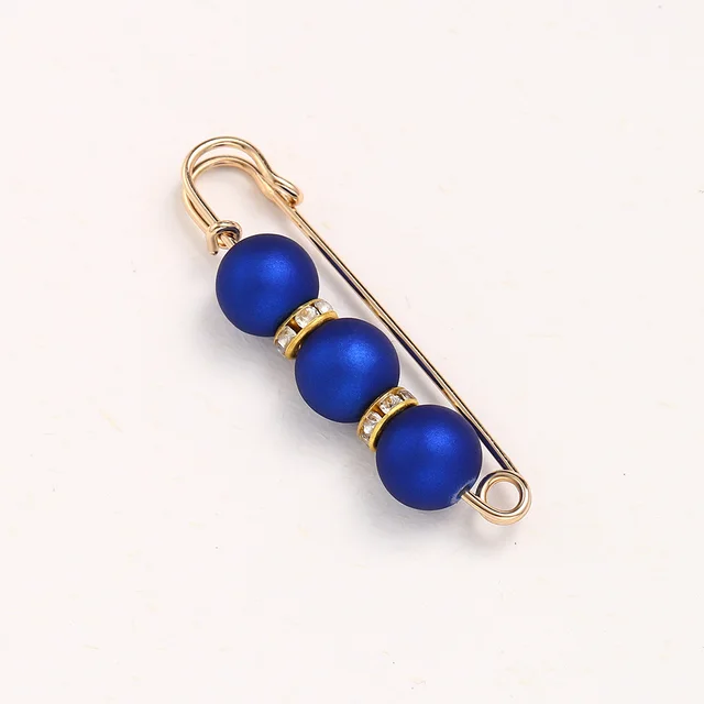 Cross border Pearl Waist Of Trousers Pin Fixed Clothes Skirt Brooch Belt Buckle 5.8Cm Blue - Shop at LoveMi