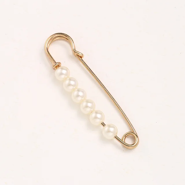 Cross border Pearl Waist Of Trousers Pin Fixed Clothes Skirt Brooch Belt Buckle 7Cm Acupuncture Needle 6 Pcs - Shop at LoveMi
