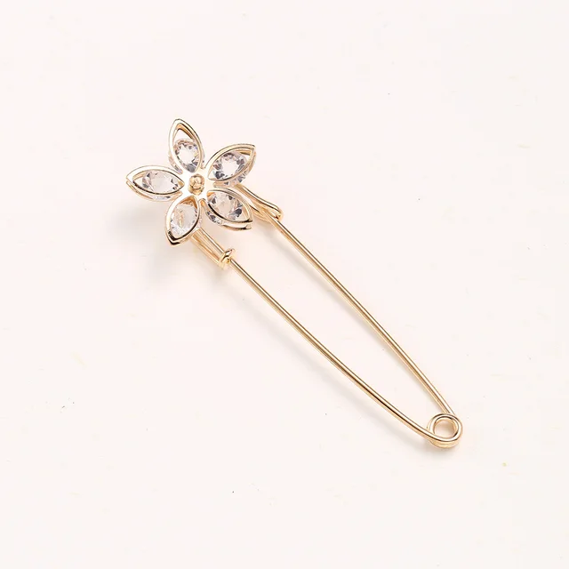 Cross border Pearl Waist Of Trousers Pin Fixed Clothes Skirt Brooch Belt Buckle Five Horse Eye Rhinestone Pin - Shop at LoveMi