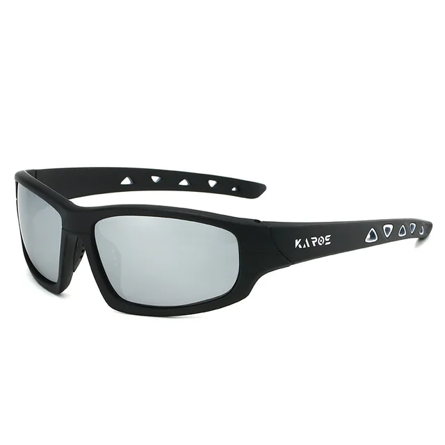 Fashion Outdoor UV proof Sports Polarized Sunglasses Black Frame Silver - Shop at LoveMi