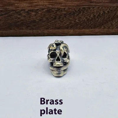 Fashion Double Snake Skull Pendant Accessories Brass - Shop at LoveMi