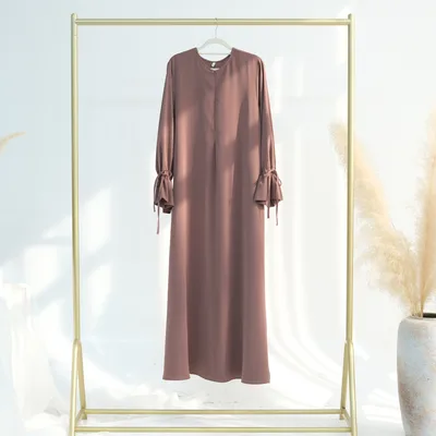 Women's Turkish Solid Color Lace up Sleeve Gown Khaki - Shop at LoveMi