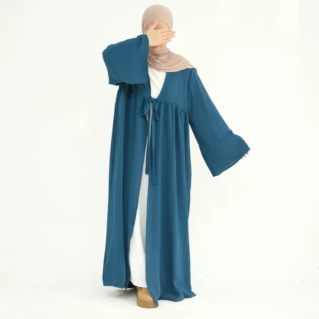 Women's Long Sleeve Tied Cardigan Jumpsuit Robe Blue - Shop at LoveMi