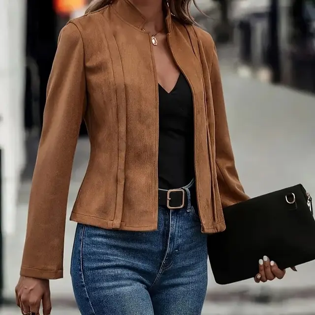 Winter Solid Color All matching Cardigan Jacket Women Brown - Shop at LoveMi