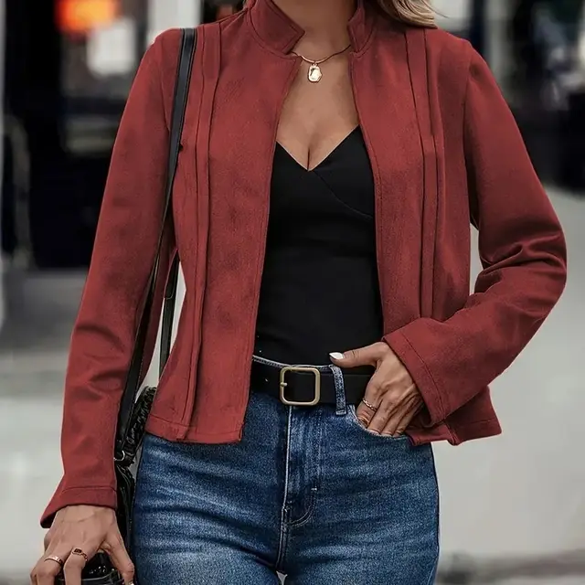 Winter Solid Color All matching Cardigan Jacket Women Wine Red - Shop at LoveMi