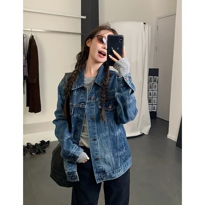 Retro Heavy Industry Cow Coat Women's Jacket Dark Blue - Shop at LoveMi