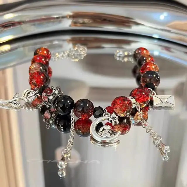 Exquisite Beaded Bracelet Good looking Minority Fashion Design Bracelet Moon Rabbit Rose - Shop at LoveMi