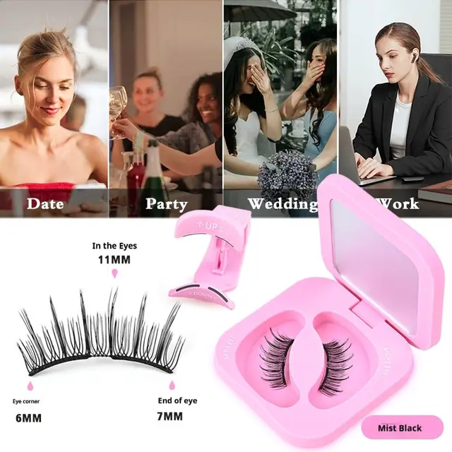 Soft Magnetic Soft Eyelashes Thick And Lasting Can Be Repeated Cloud Black - Shop at LoveMi