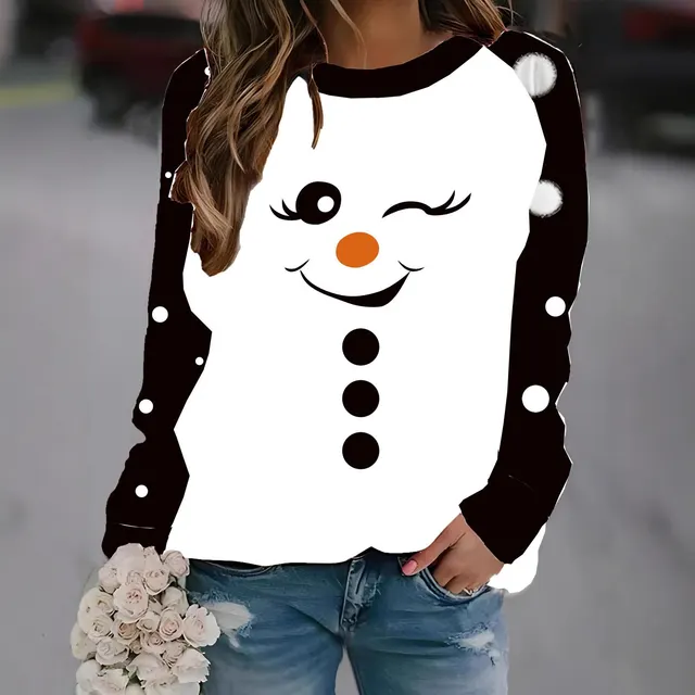 Women's Daily Casual Christmas Digital Printing Sweater Color - Shop at LoveMi