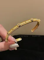 Gold Brushed Zircon Bracelet
