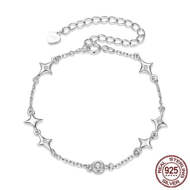 Women's S925 Sterling Silver Star Bracelet Bsb212 - Shop at LoveMi