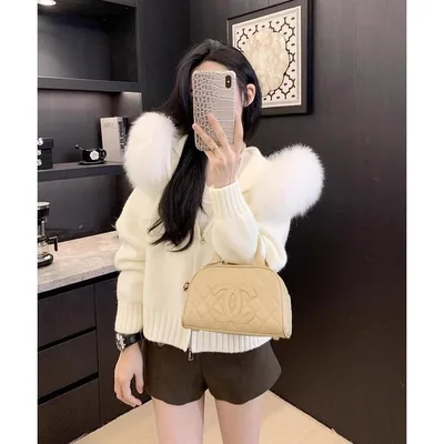 Fur Collar Flab Hiding Padded Top Outer Wear Autumn And Winter Beige - Shop at LoveMi