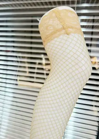 Women's Garters Stockings Long Tube Suit - Skin Color Mesh Stockings