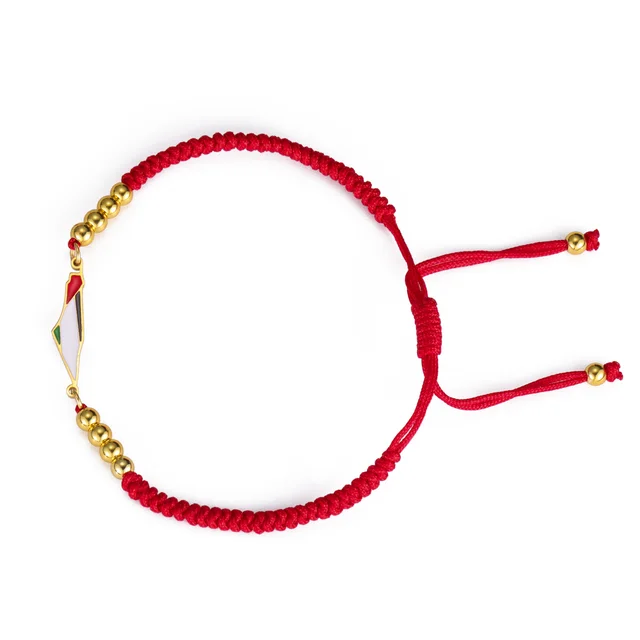 Double Layer Bead Necklace Ladies Stainless Steel Red Braided Rope - Shop at LoveMi