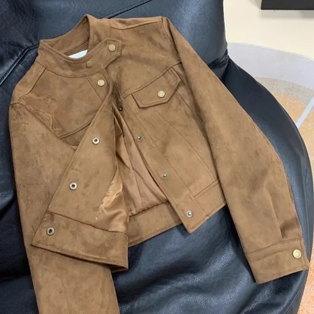 Western Style Popular Small High grade Jacket Top Brown - Shop at LoveMi