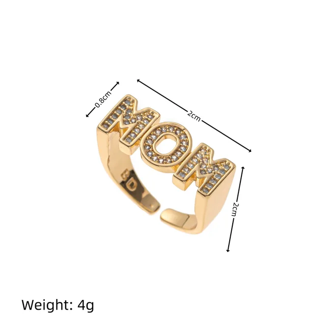 Full Diamond Ring Letters Ring Blue Diamond Gold - Shop at LoveMi