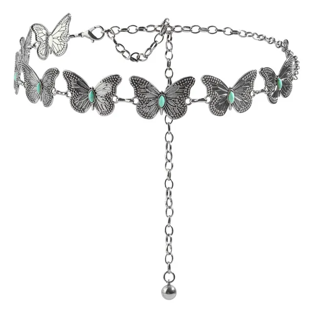 Metal Butterfly Shape Waist Simple Chain 19385 Silver - Shop at LoveMi