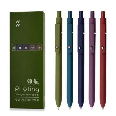 Retro Color Press Neutral Student Office Brush Pen 0.5Mm - Shop at LoveMi