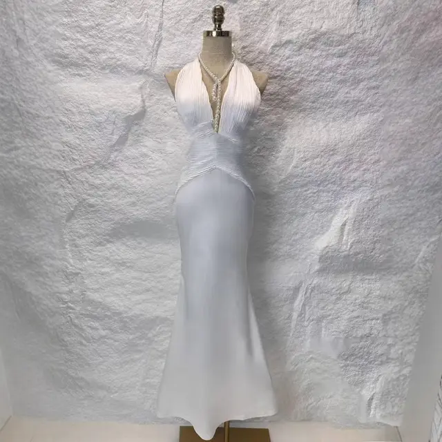 French Style Vacation Style Women's Slim Fit Backless Dress White - Shop at LoveMi