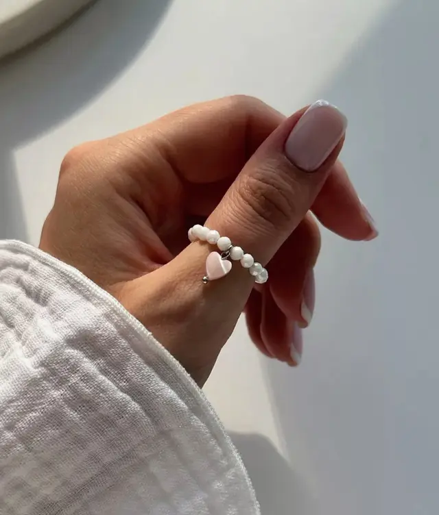 Korean Style Niche Heart Shell Index Finger Ring Versatile Design Bracelet Ring Female Ins Fashion Stacked Ring White - Shop at LoveMi