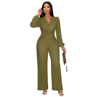 Women's Clothing Solid Color Fashion Slim Fit Bodysuit Olive - Shop at LoveMi