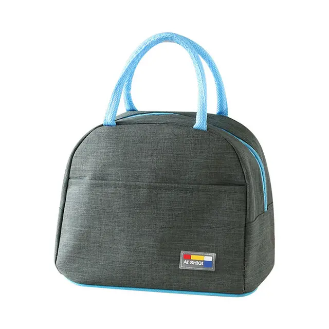 Student Lunch Box Handbag Aluminum Foil Thickening Large Dark Gray - Shop at LoveMi