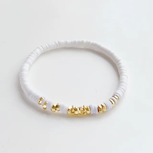 Holiday Beach Style Bracelet Female Color Polymer Clay Beaded Elastic String Bracelet Rts230001A - Shop at LoveMi