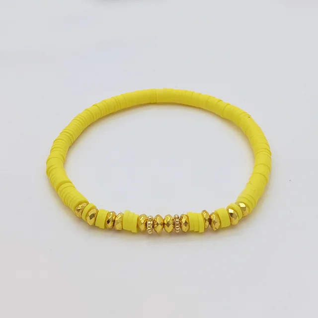 Holiday Beach Style Bracelet Female Color Polymer Clay Beaded Elastic String Bracelet Rts230001C - Shop at LoveMi