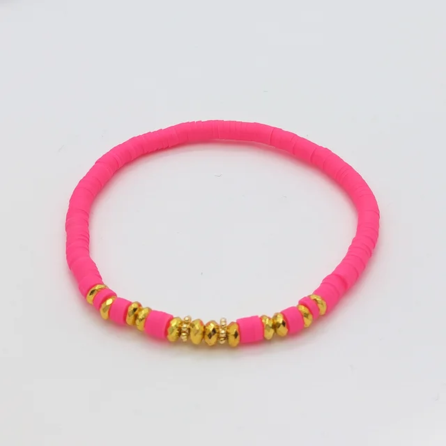 Holiday Beach Style Bracelet Female Color Polymer Clay Beaded Elastic String Bracelet Rts230001I - Shop at LoveMi
