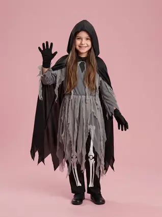 Mysterious Horror Death Sickle Dress Up Cosplay Costume Play - Black