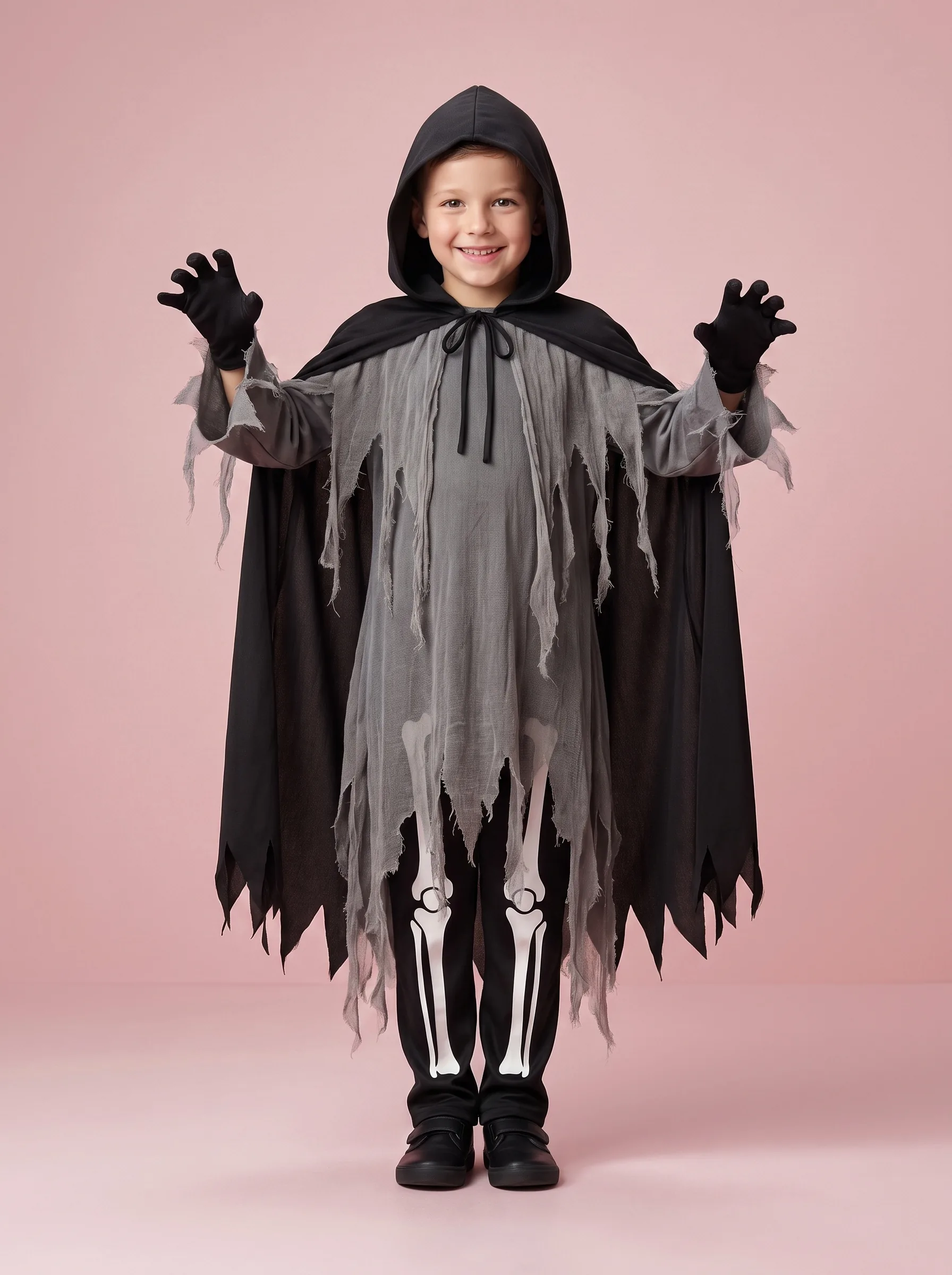Mysterious Horror Death Sickle Dress Up Cosplay Costume Play - Black - View 2