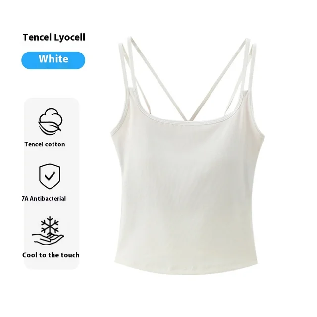 Cool Feeling Padded Strap Vest For Women White - Shop at LoveMi