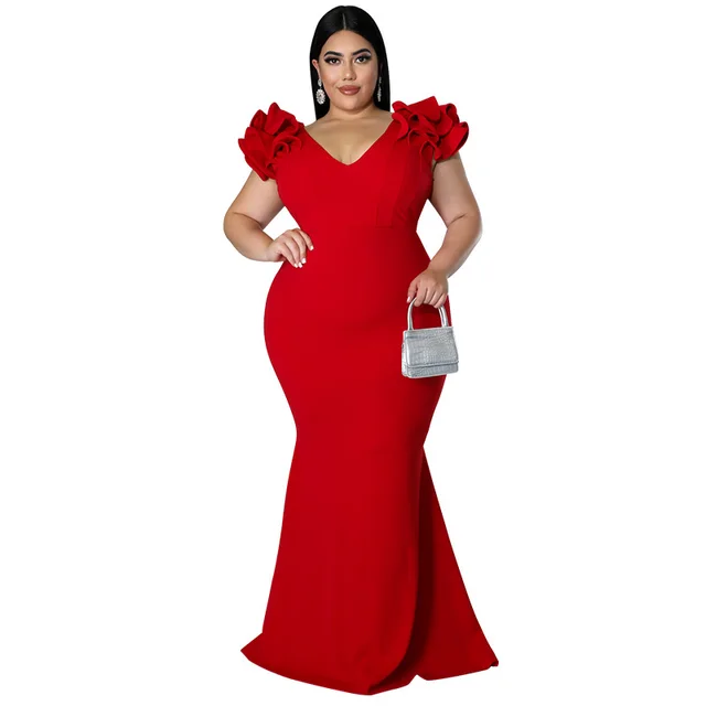 European And American Fashion Plus Size Women Backless Dress Red - Shop at LoveMi