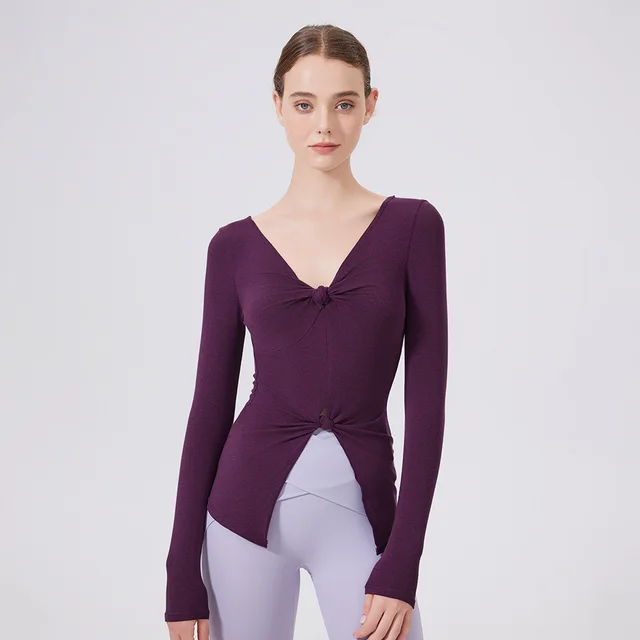 Fashion Women's Yoga Training Sports T shirt Blackberry Purple - Shop at LoveMi