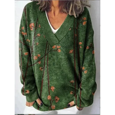 Women's 3D Digital Floral Print Long Sleeve Pullover 20Style - Shop at LoveMi