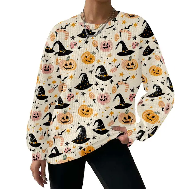 Digital Printing Pattern Shading Fashion Trend Round Neck Long Sleeve Sweater Type B - Shop at LoveMi