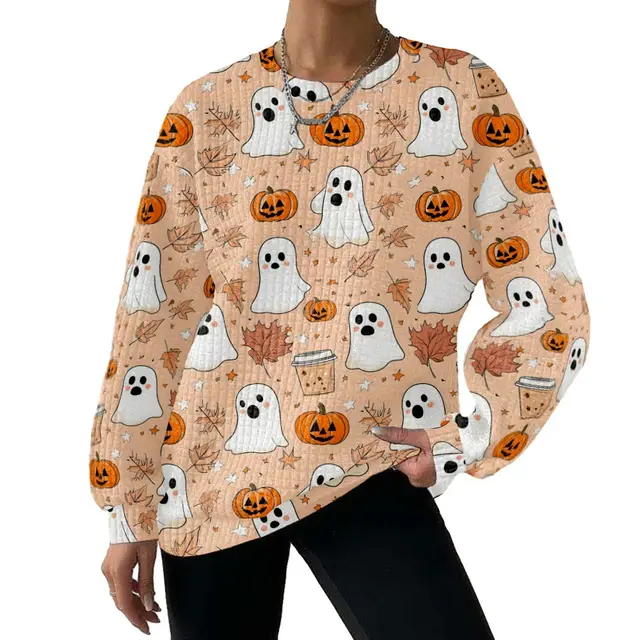 Digital Printing Pattern Shading Fashion Trend Round Neck Long Sleeve Sweater Type C - Shop at LoveMi