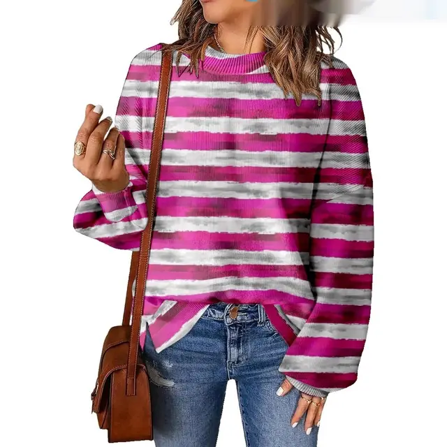 3D Digital Printing Pattern Shading Fashion Trend Round Neck Sweater H Style - Shop at LoveMi