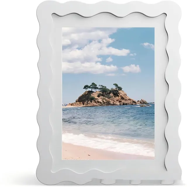 Wavy Frame Wooden Home Decoration Picture Frame White - Shop at LoveMi