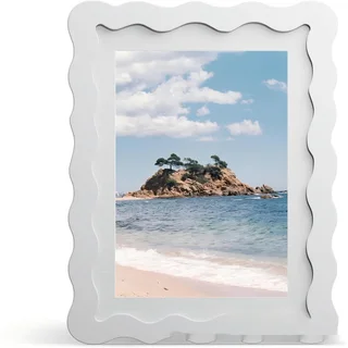 Wavy Frame Wooden Home Decoration Picture Frame - White