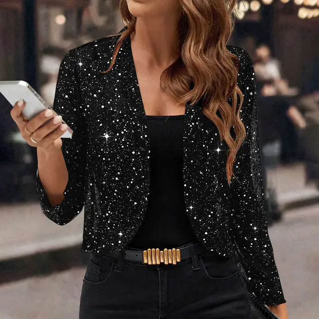 Thin Breathable Party Cardigan Jacket Women Black - Shop at LoveMi