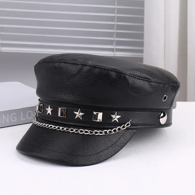 Artistic Retro Personality Light All matching Peaked Cap Black Hat Xingx - Shop at LoveMi