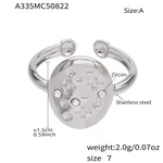 Steel Oval Zircon Ring